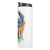 White Boxer Dog Pop Art mit Sonnenbrille Thermosbecher (Nach rechts gedreht)