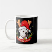 White Boxer Dog Reindeer Christmas Gift Boys Girls Kaffeetasse (Links)