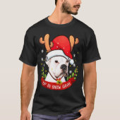 White Boxer Dog Reindeer Christmas Gift Boys Girls T-Shirt (Vorderseite)