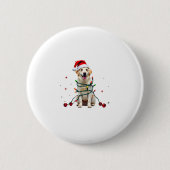 White Boxer Dog Ugly Christmas Sweater Funny Xmas Button (Vorderseite)