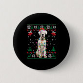 White Boxer Dog Ugly Christmas Sweater Funny Xmas Button (Vorderseite)