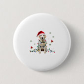 White Boxer Dog Ugly Christmas Sweater Funny Xmas Button (Vorderseite)