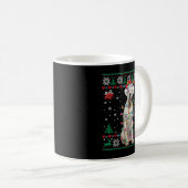 White Boxer Dog Ugly Christmas Sweater Funny Xmas Kaffeetasse (VorderseiteRechts)