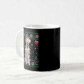 White Boxer Dog Ugly Christmas Sweater Funny Xmas Kaffeetasse (Vorderseite Links)
