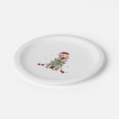 White Boxer Dog Ugly Christmas Sweater Funny Xmas Pappteller (Schrägansicht)