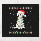 White Boxer Dog Ugly Christmas Sweater Funny Xmas Schaumweinetikett (Einzelnes Label)
