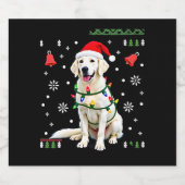 White Boxer Dog Ugly Christmas Sweater Funny Xmas Schaumweinetikett (Einzelnes Label)