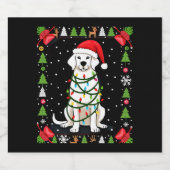 White Boxer Dog Ugly Christmas Sweater Funny Xmas Schaumweinetikett (Einzelnes Label)