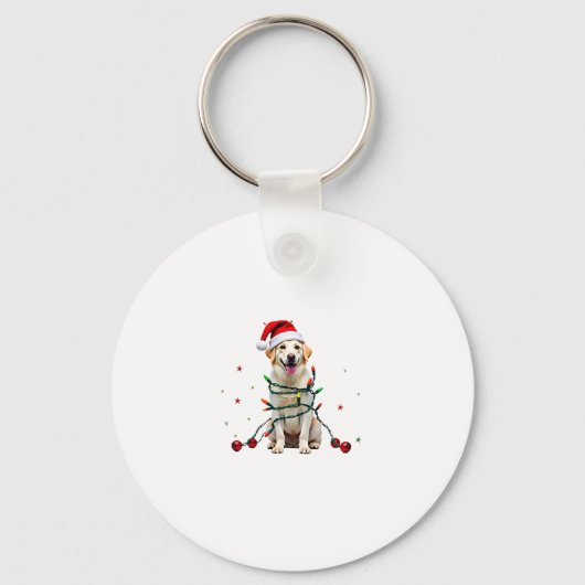 White Boxer Dog Ugly Christmas Sweater Funny Xmas Schlüsselanhänger (Vorderseite)