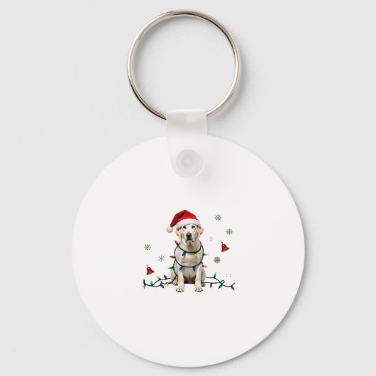 White Boxer Dog Ugly Christmas Sweater Funny Xmas Schlüsselanhänger (Vorderseite)