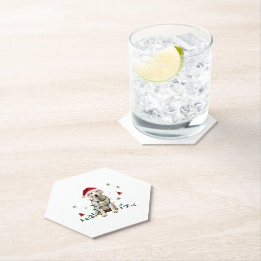 White Boxer Dog Ugly Christmas Sweater Funny Xmas Untersetzer (Vor Ort)