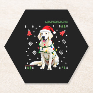 White Boxer Dog Ugly Christmas Sweater Funny Xmas  Untersetzer