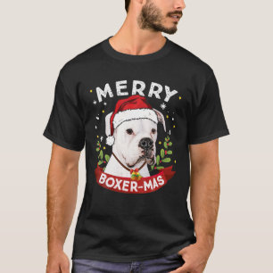 White Boxer Dog Weihnachtsjunge Mädchen Kinder T-Shirt