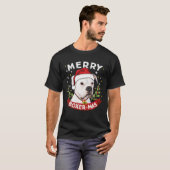 White Boxer Dog Weihnachtsjunge Mädchen Kinder T-Shirt (Vorne ganz)