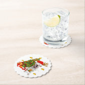 White Boxer Dog Weihnachtsleuchten Weihnachtsmannm Untersetzer (Vor Ort)