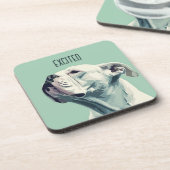 White Boxer Getränkeuntersetzer (Linke Seite)