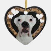 White Boxer Heart Chalkboard Ornament (Vorne)