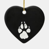White Boxer Heart Chalkboard Ornament (Hinten)
