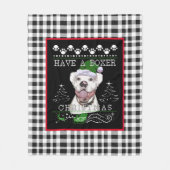 White Boxer-Hund-Theme Fleecedecke (Vorderseite)