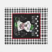 White Boxer-Hund-Theme Fleecedecke (Vorderseite (Horizontal))