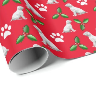 White Boxer Hund Weihnachtswrapping Paper Geschenkpapier