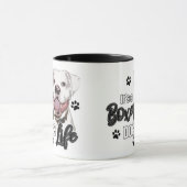 White Boxer Hunde Kaffee Cut Tasse (Zentrum)