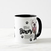 White Boxer Hunde Kaffee Cut Tasse (VorderseiteRechts)