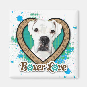 White Boxer Liebe Stilvoll Magnet