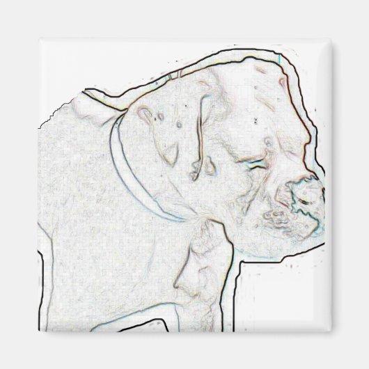 White Boxer Magnet (Vorne)