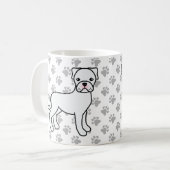 White Boxer Niedlicher Cartoon Dog Kaffeetasse (Vorderseite Links)