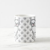 White Boxer Niedlicher Cartoon Dog Kaffeetasse (Mittel)