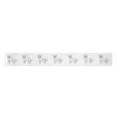 White Boxer Niedlicher Cartoon Dog Satinband (Vorderseite)