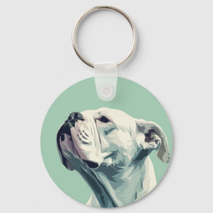 White Boxer Schlüsselanhänger