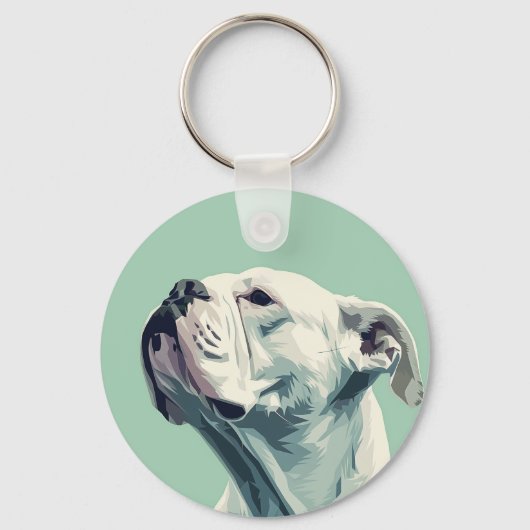 White Boxer Schlüsselanhänger (Vorderseite)