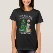 White Boxer Weihnachtslicht Pajama Dog Xmas T-Shirt (Vorderseite)