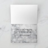 White Boxer Welpen - Frohe Weihnachtshunde Dankeskarte (Innenseite)