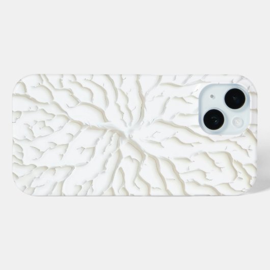 White Branch Texture iPhone Case Minimal Design (Rückseite (Horizontal))