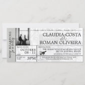 White Brazil Wedding Boarding Pass Einladung (Vorderseite)