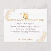 White Bread Wheat Bakery Care Instructions Dankeskarte (Vorderseite)