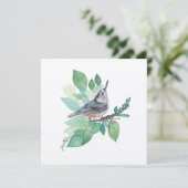 White Breastch Nuthatch Bird Art (Stehend Vorderseite)