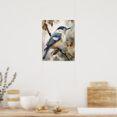 White Breastch Nuthatch Bird Art Print Poster (Küche)