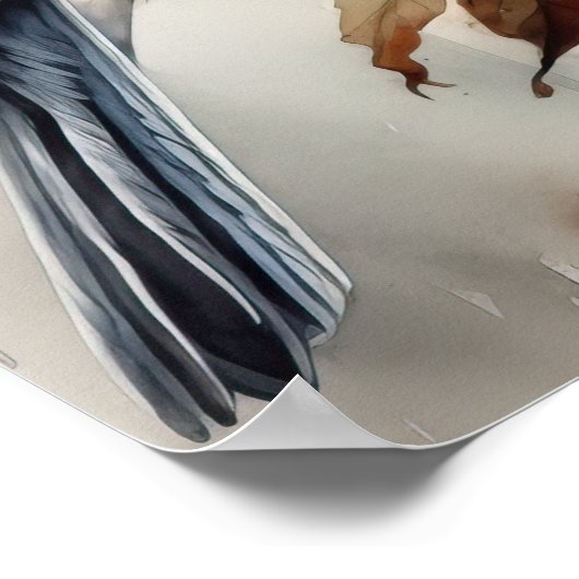 White Breastch Nuthatch Bird Art Print Poster (Ecke)