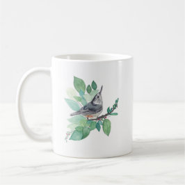 White Breastch Nuthatch Bird Art Tasse