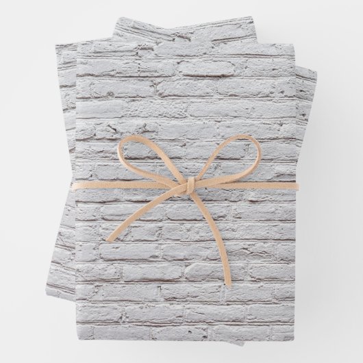 White Brick Wall Background Geschenkpapier Set (Beispiel)