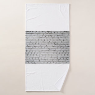 WHITE BRICK WALL BADEHANDTUCH