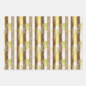 White Bricks Brown Lemon Yellow Green Stripes Geschenkpapier Set (Vorderseite 3)