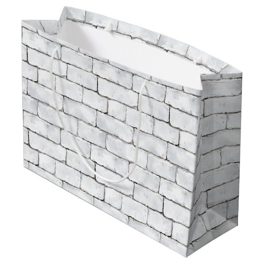 White Bricks Große Geschenktüte (Rückseite Schrägansicht)
