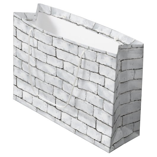 White Bricks Große Geschenktüte (Vorderseite Schrägansicht)