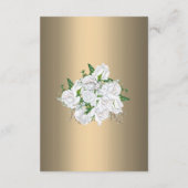 White Bridal Bouquet Rose auf Goldhochzeit Begleitkarte (Rückseite)