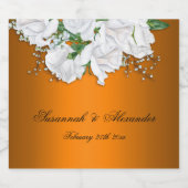 White Bridal Bouquet und Mandarine Wedding Schaumweinetikett (Einzelnes Label)